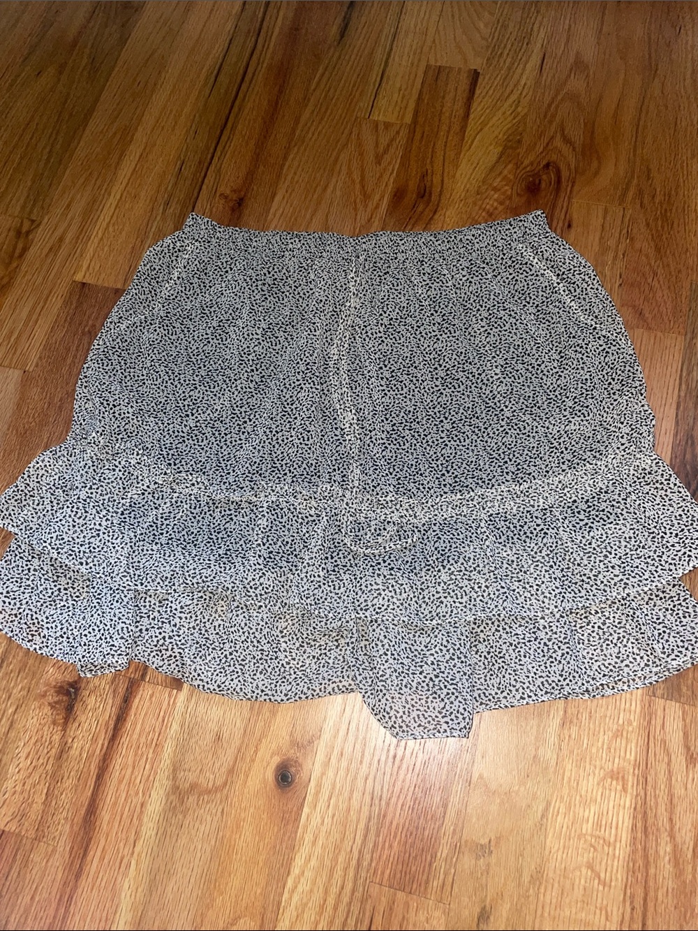 Sienna Sky Black & White Tiered Ruffle Mini Skirt